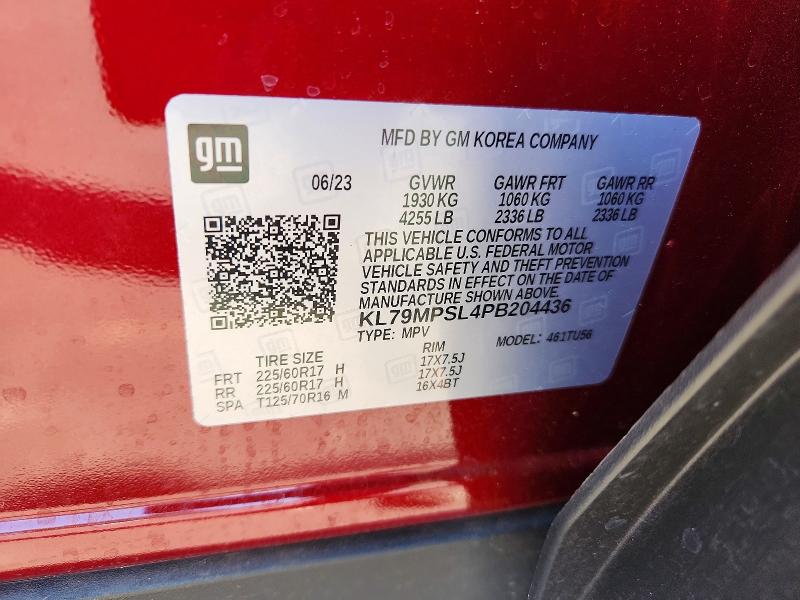 2023 Chevrolet Trailblazer მანქანა იყიდება აუქციონზე, vin: KL79MPSL4PB204436, აუქციონის ნომერი: 57757506