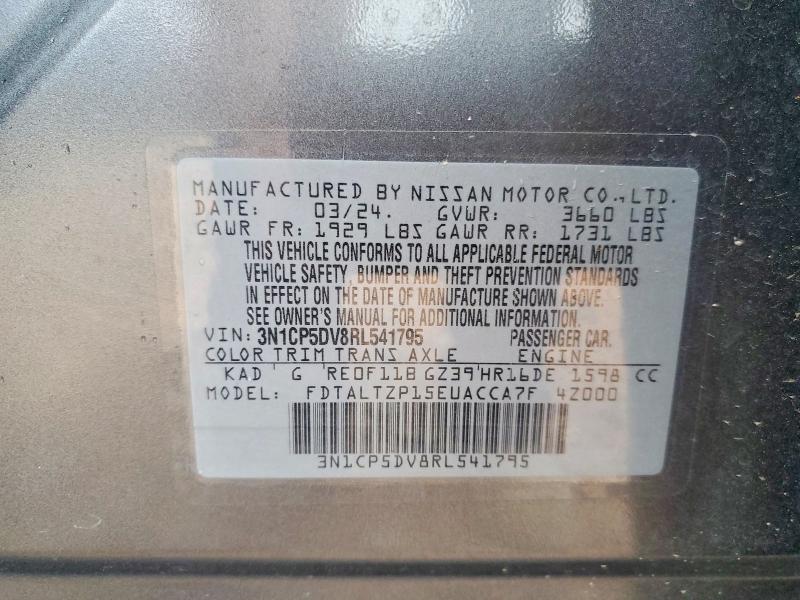 Aukcja sprzedaży 2024 Nissan Kicks, vin: 3N1CP5DV8RL541795, numer aukcji: 54842246