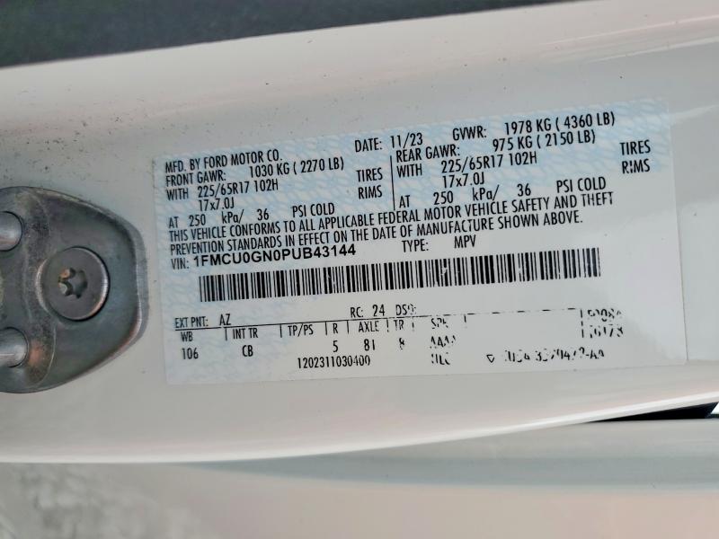 Aukcja sprzedaży 2023 Ford Escape, vin: 1FMCU0GN0PUB43144, numer aukcji: 55761246