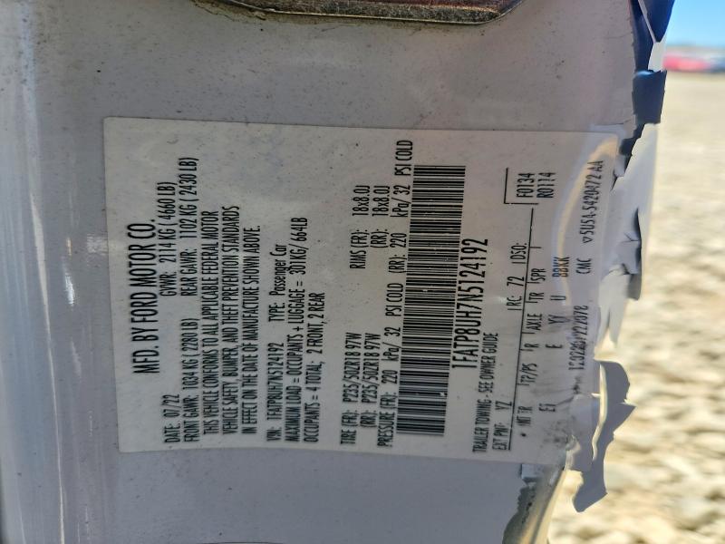 Продаж на аукціоні авто 2022 Ford Mustang, vin: 1FATP8UH7N5124192, номер лоту: 56363346