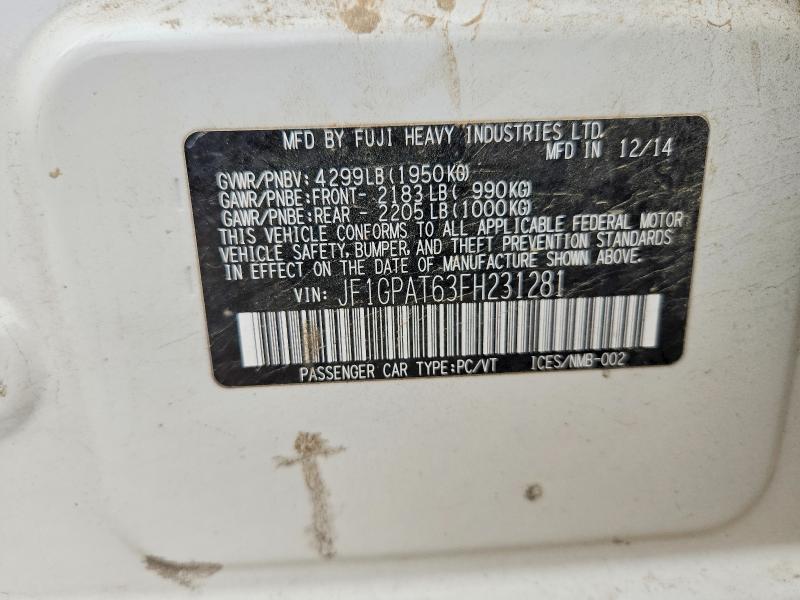 2015 Subaru Impreza მანქანა იყიდება აუქციონზე, vin: JF1GPAT63FH231281, აუქციონის ნომერი: 56161386