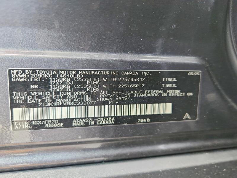 Продаж на аукціоні авто 2025 Toyota Rav4, vin: 2T3K1RFV9SC332077, номер лоту: 58023006