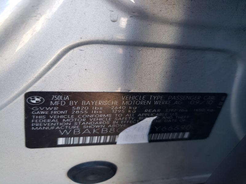 57272566 :رقم المزاد ، WBAKB8C57BCY66690 vin ، 2011 Bmw 750 مزاد بيع