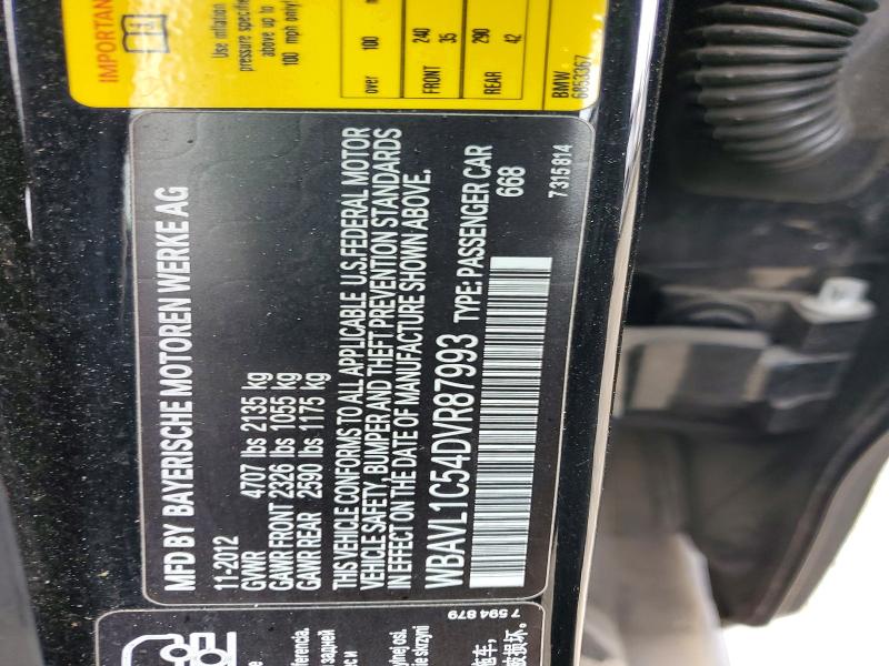 Продажа на аукционе авто 2013 Bmw X1, vin: WBAVL1C54DVR87993, номер лота: 56412846