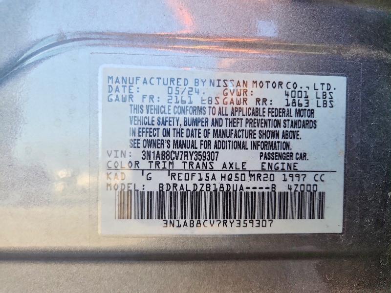 56253256 :رقم المزاد ، 3N1AB8CV7RY359307 vin ، 2024 Nissan Sentra مزاد بيع