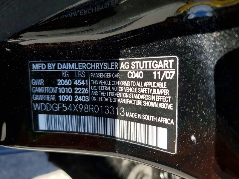 58541036 :رقم المزاد ، WDDGF54X98R013313 vin ، 2008 Mercedes-benz C مزاد بيع
