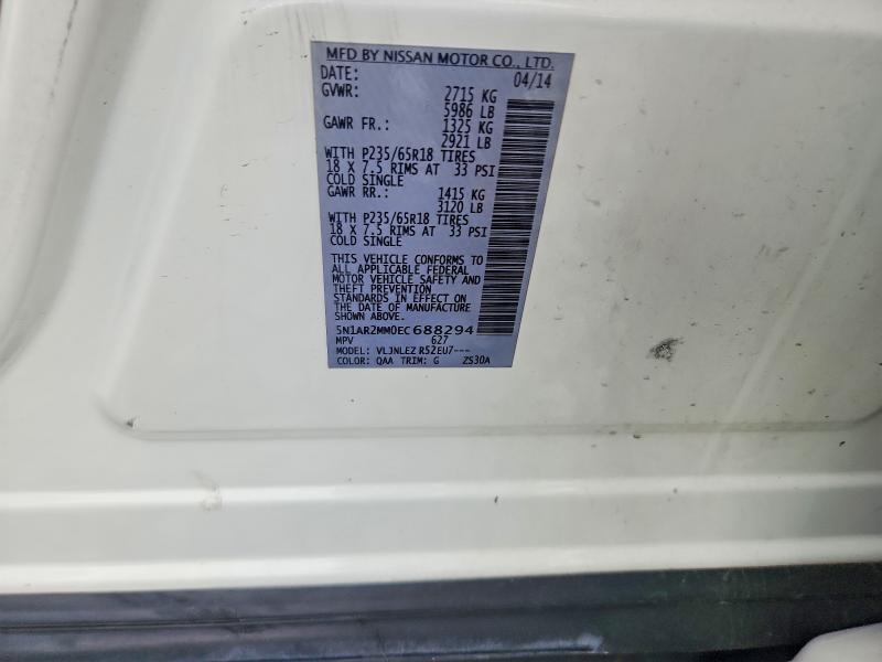 Продаж на аукціоні авто 2014 Nissan Pathfinder, vin: 5N1AR2MM0EC688294, номер лоту: 57265226