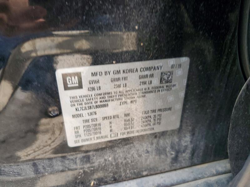 56233826 :رقم المزاد ، KL7CJLSB7LB008869 vin ، 2020 Chevrolet Trax مزاد بيع