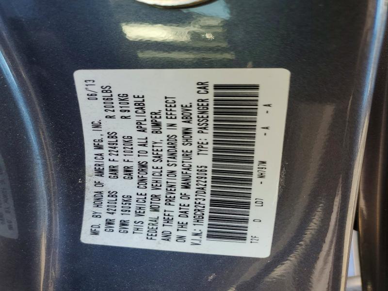 58333506 :رقم المزاد ، 1HGCR2F37DA229065 vin ، 2013 Honda Accord مزاد بيع