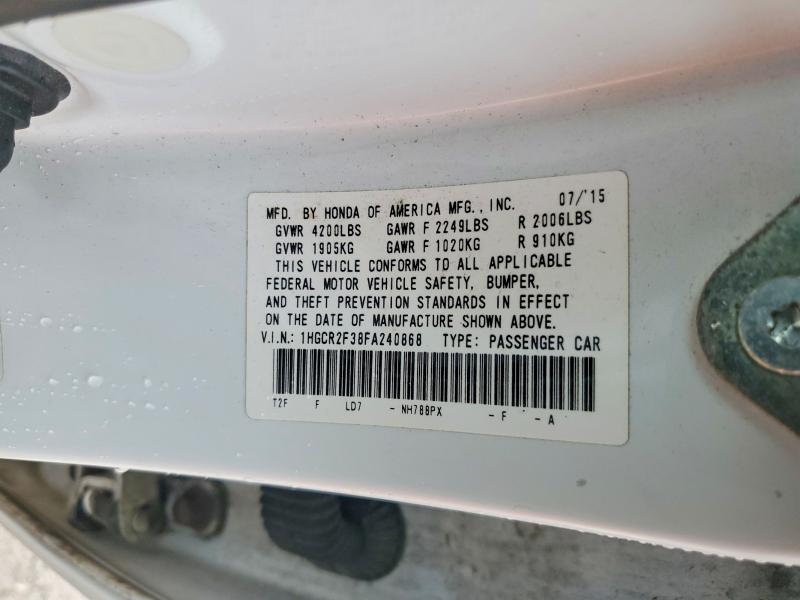 Продаж на аукціоні авто 2015 Honda Accord, vin: 1HGCR2F38FA240868, номер лоту: 57713876