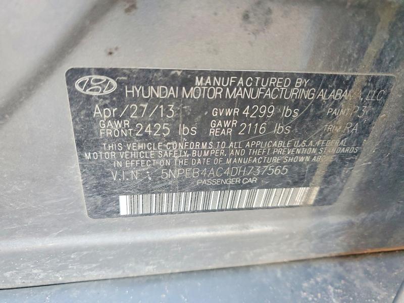Продажа на аукционе авто 2013 Hyundai Sonata, vin: 5NPEB4AC4DH737565, номер лота: 57553986