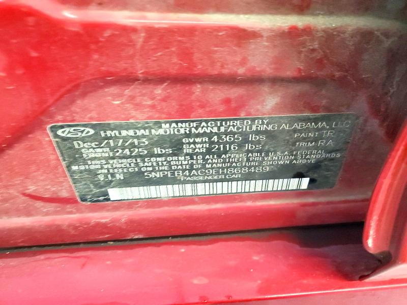 2014 Hyundai Sonata მანქანა იყიდება აუქციონზე, vin: 5NPEB4AC9EH868489, აუქციონის ნომერი: 57853496