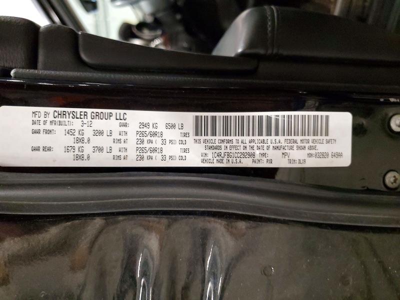 2012 Jeep Grand Cherokee მანქანა იყიდება აუქციონზე, vin: 1C4RJFBG1CC292908, აუქციონის ნომერი: 56189316