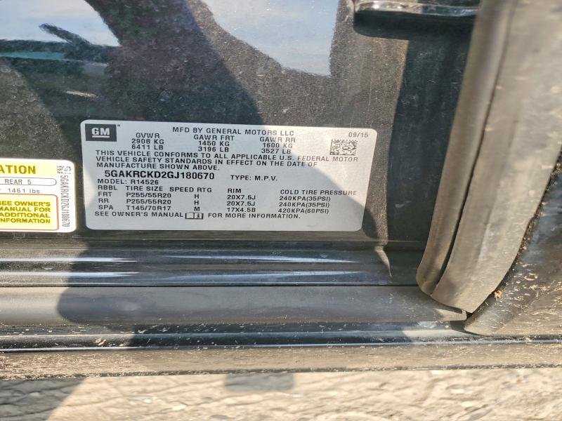 55589806 :رقم المزاد ، 5GAKRCKD2GJ180670 vin ، 2016 Buick Enclave مزاد بيع