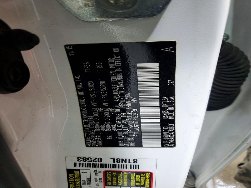 Aukcja sprzedaży 2016 Toyota Sequoia, vin: 5TDJW5G16GS132489, numer aukcji: 57499856