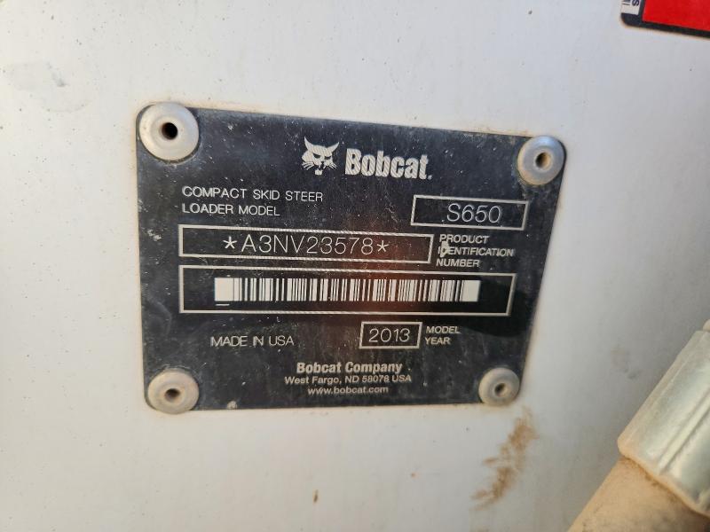 55198356 :رقم المزاد ، A3NV23578 vin ، 2014 Bobcat Skid Steer مزاد بيع