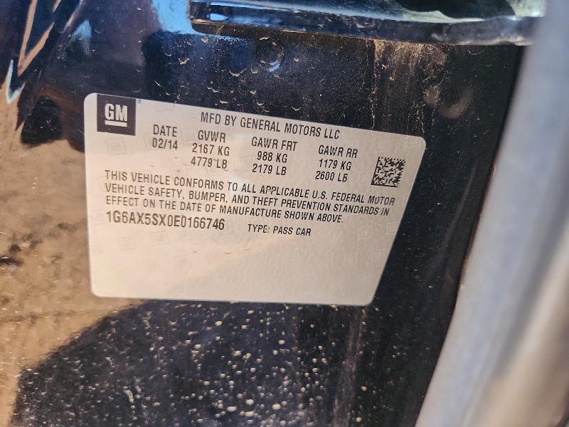 57003606 :رقم المزاد ، 1G6AX5SX0E0166746 vin ، 2014 Cadillac Cts مزاد بيع