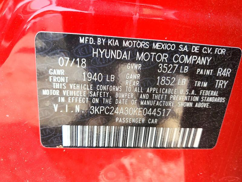 Продажа на аукционе авто 2019 Hyundai Accent, vin: 3KPC24A30KE044517, номер лота: 58069736