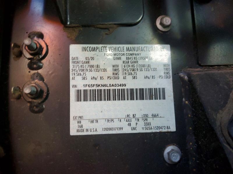Aukcja sprzedaży 2020 Ford F59, vin: 1F65F5KN6L0A03499, numer aukcji: 54716536