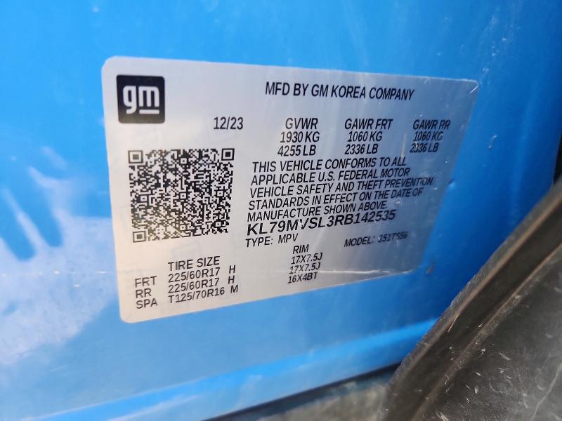 Aukcja sprzedaży 2024 Chevrolet Trailblazer, vin: KL79MVSL3RB142535, numer aukcji: 58725956