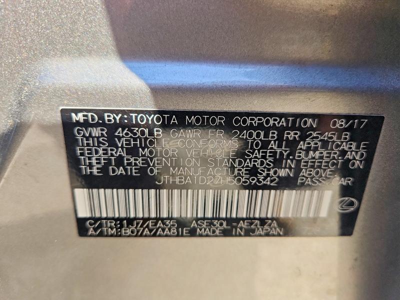 Продажа на аукционе авто 2017 Lexus Is, vin: JTHBA1D27H5059342, номер лота: 55215546