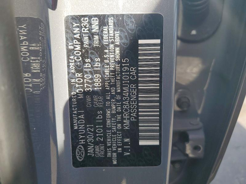 57057836 :رقم المزاد ، KMHRC8A34MU101915 vin ، 2021 Hyundai Venue مزاد بيع