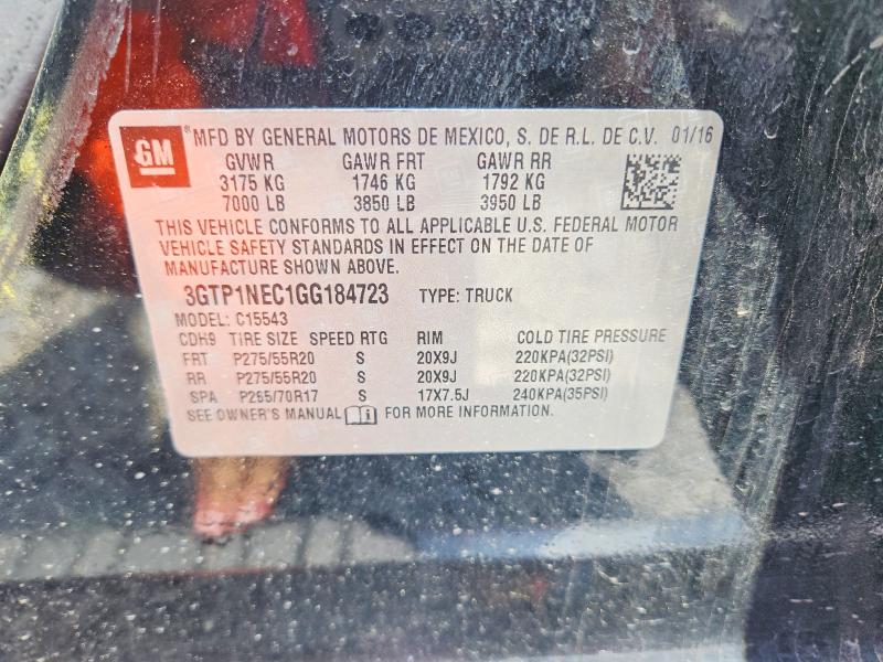 Aukcja sprzedaży 2016 Gmc Sierra, vin: 3GTP1NEC1GG184723, numer aukcji: 57304576