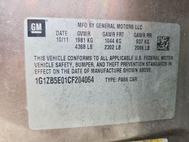 Продаж на аукціоні авто 2012 Chevrolet Malibu, vin: 1G1ZB5E01CF204064, номер лоту: 55693876