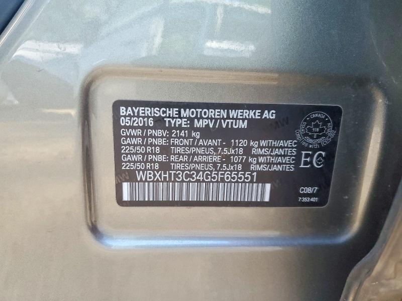Aukcja sprzedaży 2016 Bmw X1, vin: WBXHT3C34G5F65551, numer aukcji: 55175686