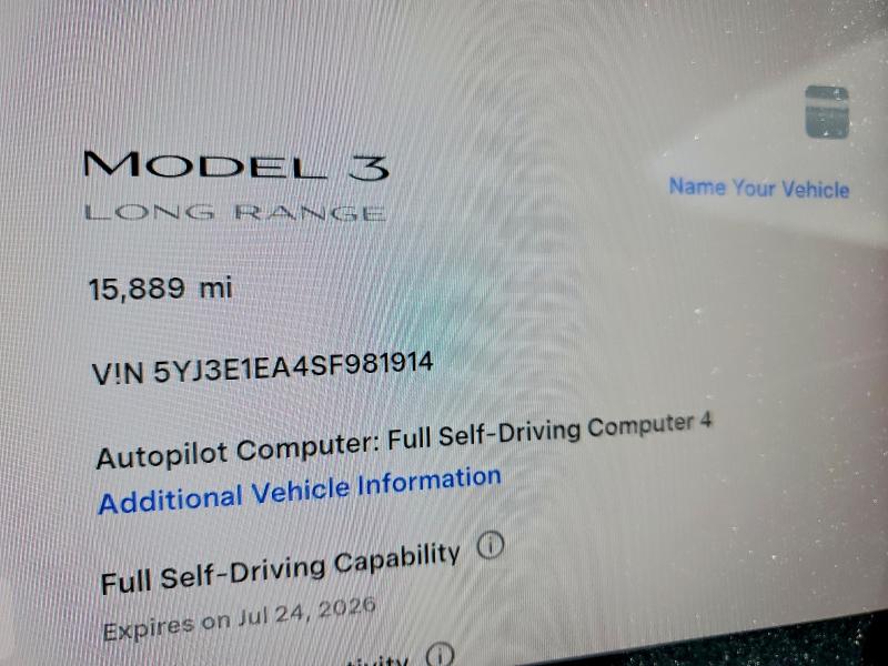 Продаж на аукціоні авто 2025 Tesla Model 3, vin: 5YJ3E1EA4SF981914, номер лоту: 85988185