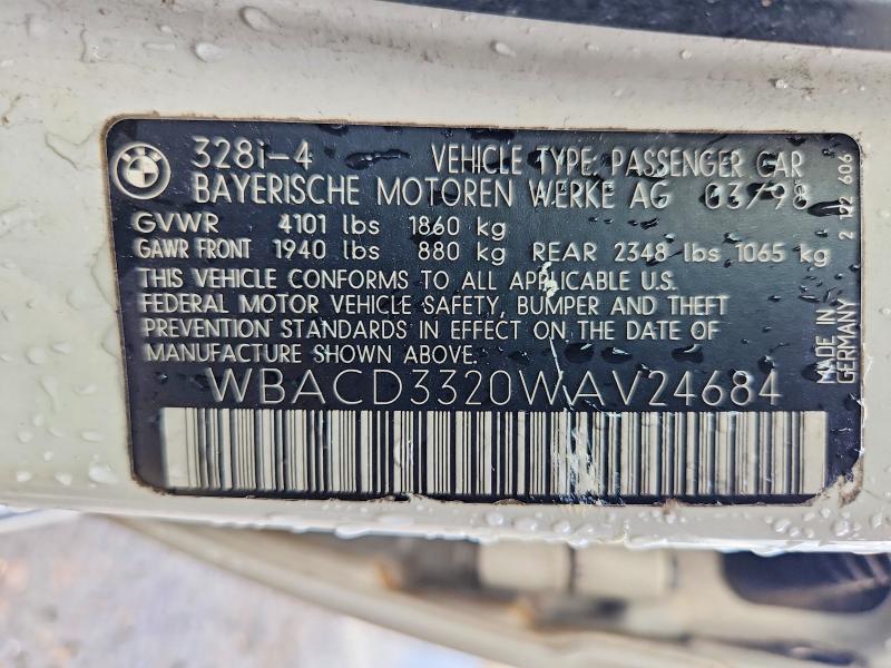 Продажа на аукционе авто 1998 Bmw 328, vin: WBACD3320WAV24684, номер лота: 59330486