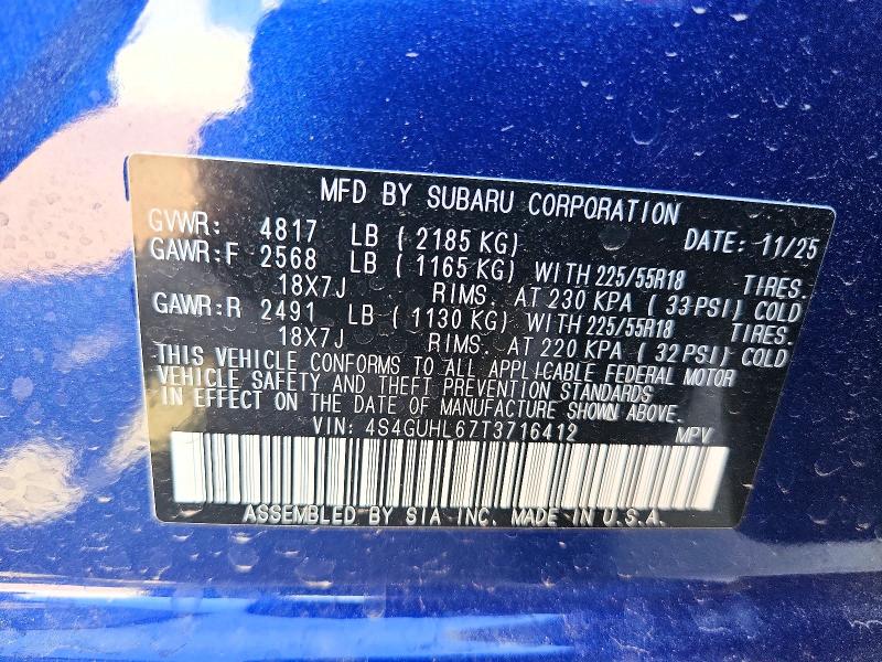 56466146 :رقم المزاد ، 4S4GUHL67T3716412 vin ، 2026 Subaru Crosstrek مزاد بيع