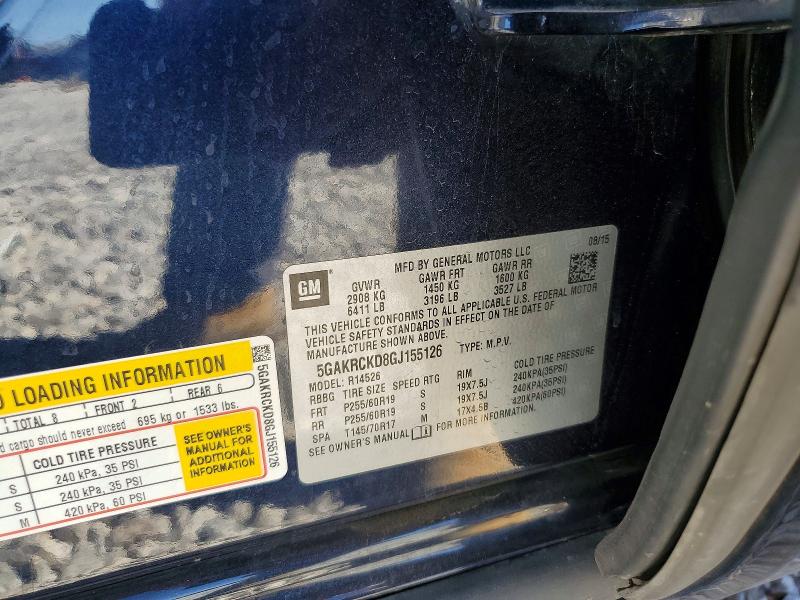 Aukcja sprzedaży 2016 Buick Enclave, vin: 5GAKRCKD8GJ155126, numer aukcji: 57517376