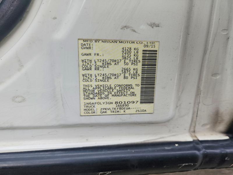 57034586 :رقم المزاد ، 1N6AF0LY3GN801097 vin ، 2016 Nissan Nv مزاد بيع