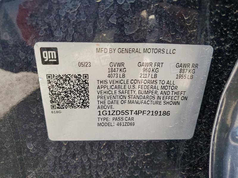 56902776 :رقم المزاد ، 1G1ZD5ST4PF219186 vin ، 2023 Chevrolet Malibu  Lt مزاد بيع