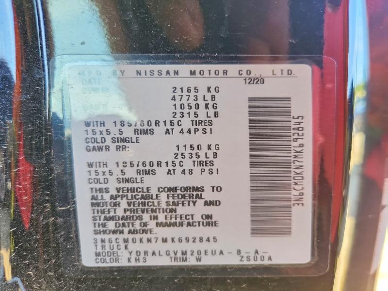 Aukcja sprzedaży 2021 Nissan Nv200, vin: 3N6CM0KN7MK692845, numer aukcji: 57182626