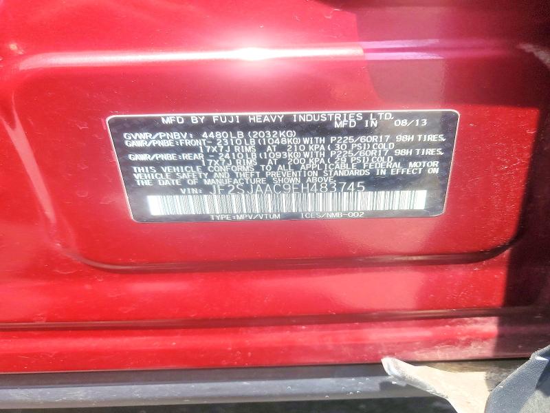 Aukcja sprzedaży 2014 Subaru Forester, vin: JF2SJAAC9EH483745, numer aukcji: 59539176