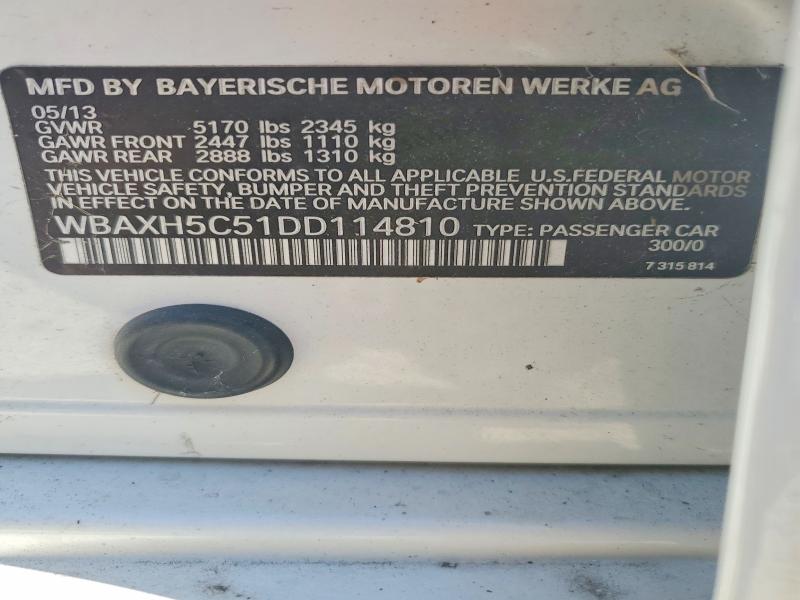 Aukcja sprzedaży 2013 Bmw 528, vin: WBAXH5C51DD114810, numer aukcji: 54183086