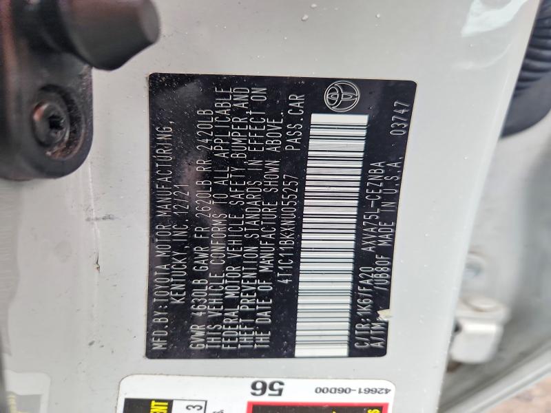 Aukcja sprzedaży 2022 Toyota Camry, vin: 4T1C11BKXNU055257, numer aukcji: 58570726