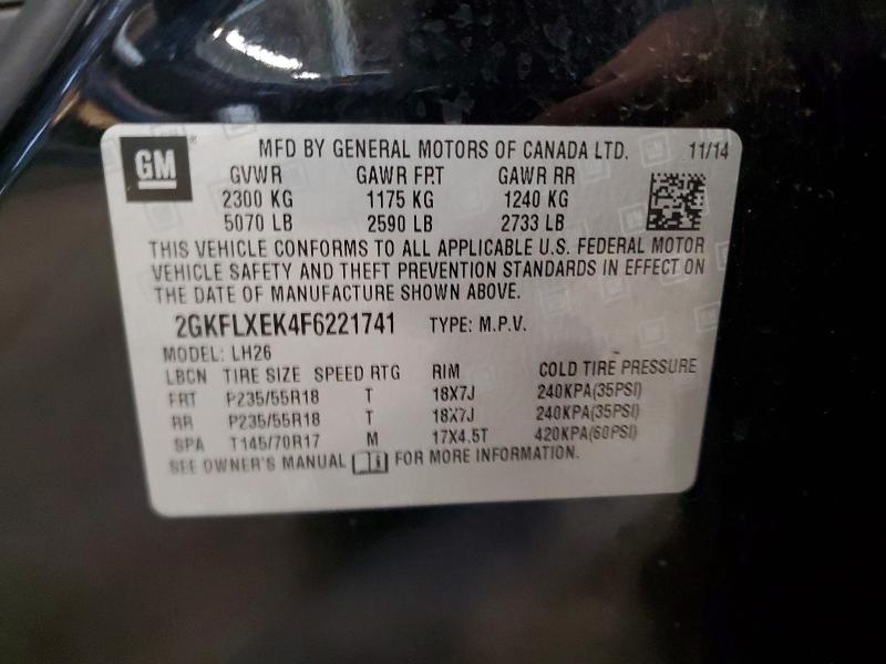 Aukcja sprzedaży 2015 Gmc Terrain, vin: 2GKFLXEK4F6221741, numer aukcji: 57355276