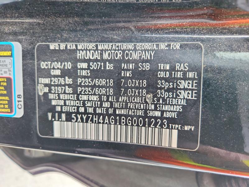 56576606 :رقم المزاد ، 5XYZH4AG1BG001223 vin ، 2011 Hyundai Santa Fe مزاد بيع