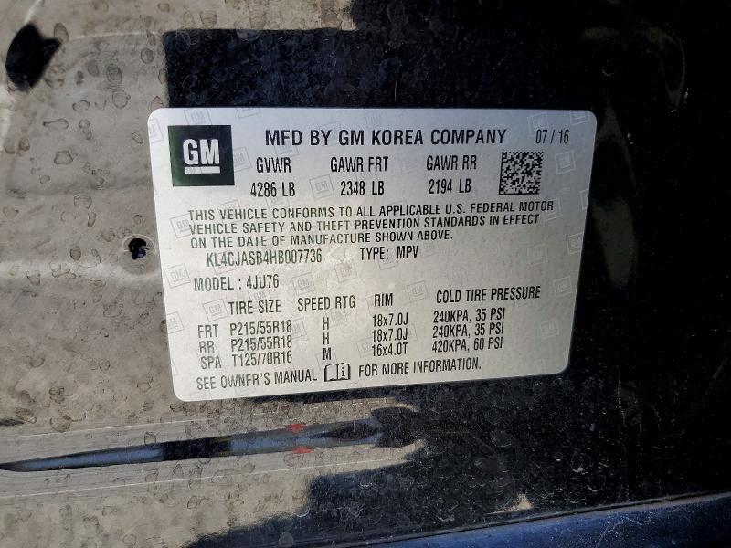 Продажа на аукционе авто 2017 Buick Encore, vin: KL4CJASB4HB007736, номер лота: 58323356