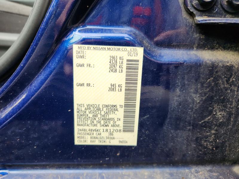 Продаж на аукціоні авто 2019 Nissan Altima, vin: 1N4BL4BV6KC181208, номер лоту: 58721766