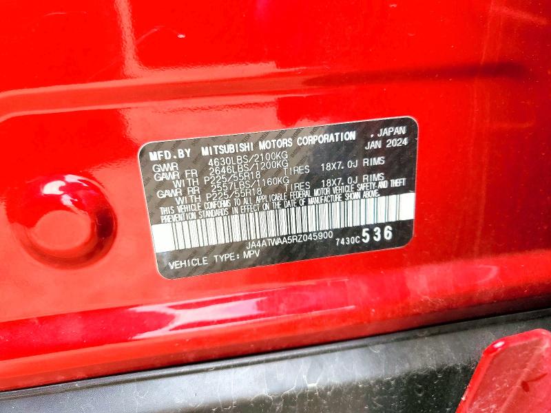 Aukcja sprzedaży 2024 Mitsubishi Eclipse Cross, vin: JA4ATWAA5RZ045900, numer aukcji: 58599596