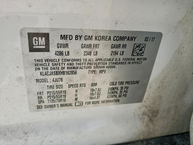 Продажа на аукционе авто 2017 Buick Encore, vin: KL4CJASBXHB162856, номер лота: 55893096