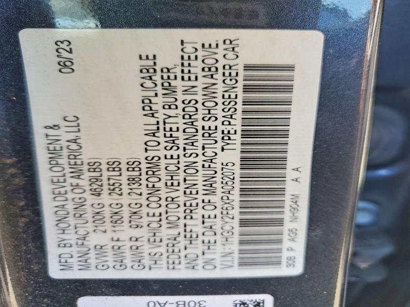 Aukcja sprzedaży 2023 Honda Accord, vin: 1HGCY2F6XPA052075, numer aukcji: 85626495