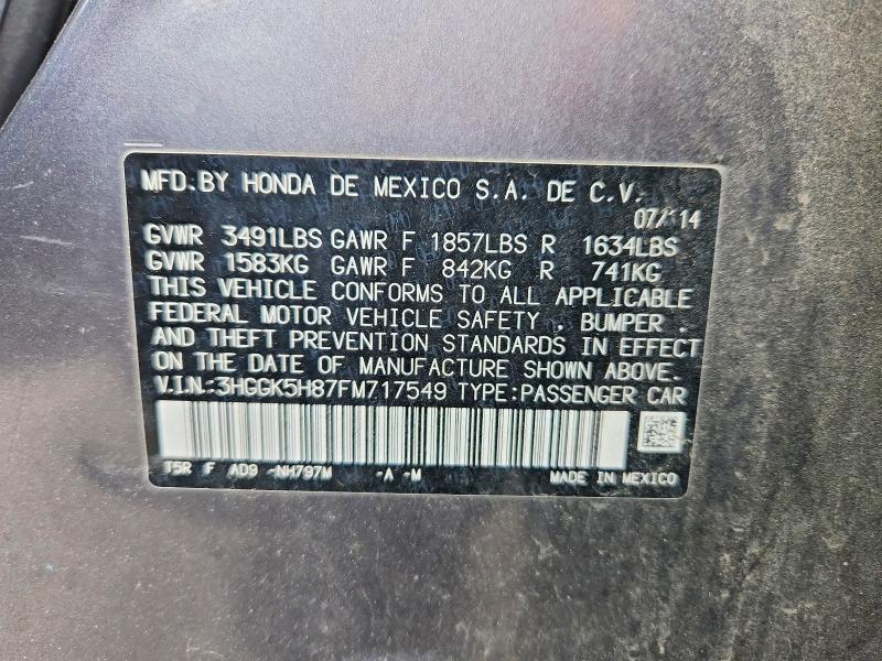 56503096 :رقم المزاد ، 3HGGK5H87FM717549 vin ، 2015 Honda Fit مزاد بيع