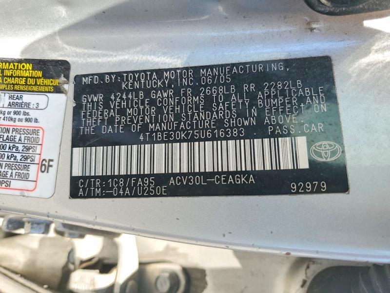 Aukcja sprzedaży 2005 Toyota Camry, vin: 4T1BE30K75U616383, numer aukcji: 56014866
