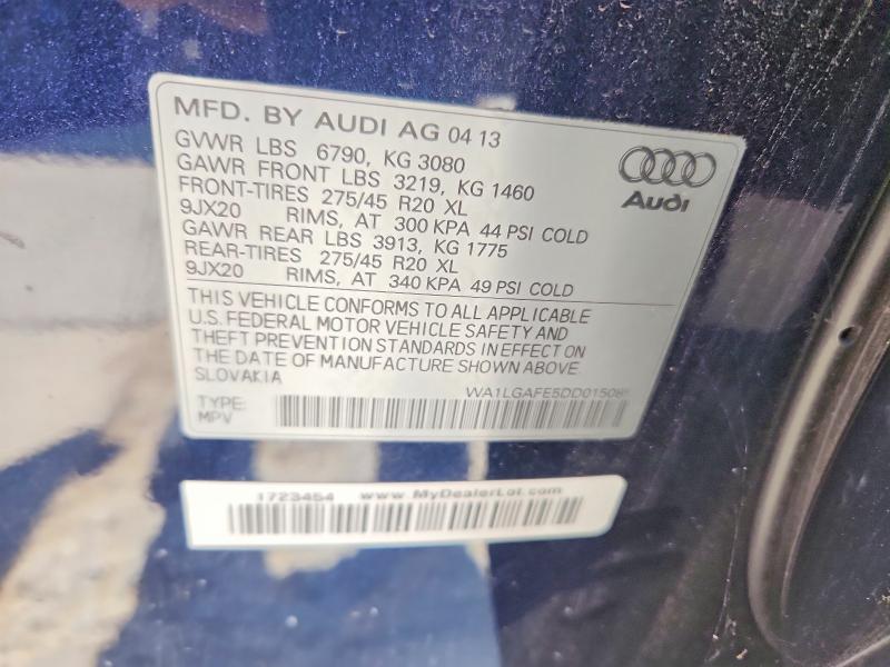 Продаж на аукціоні авто 2013 Audi Q7, vin: WA1LGAFE5DD015085, номер лоту: 58057806