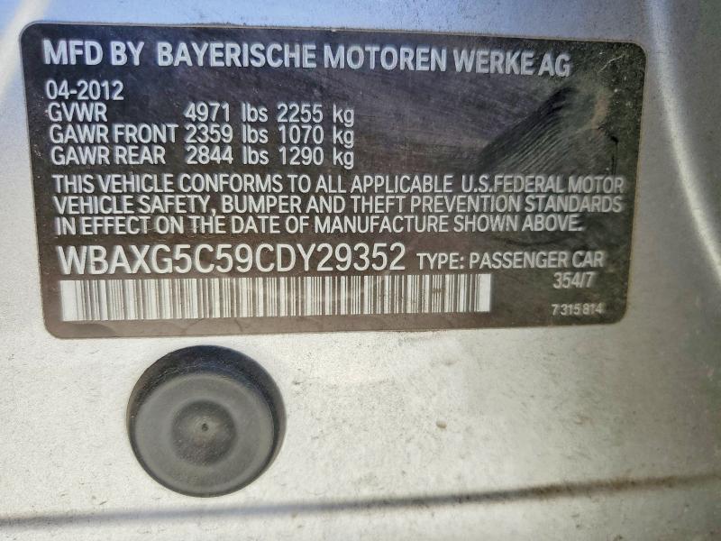 56891986 :رقم المزاد ، WBAXG5C59CDY29352 vin ، 2012 Bmw 528 مزاد بيع